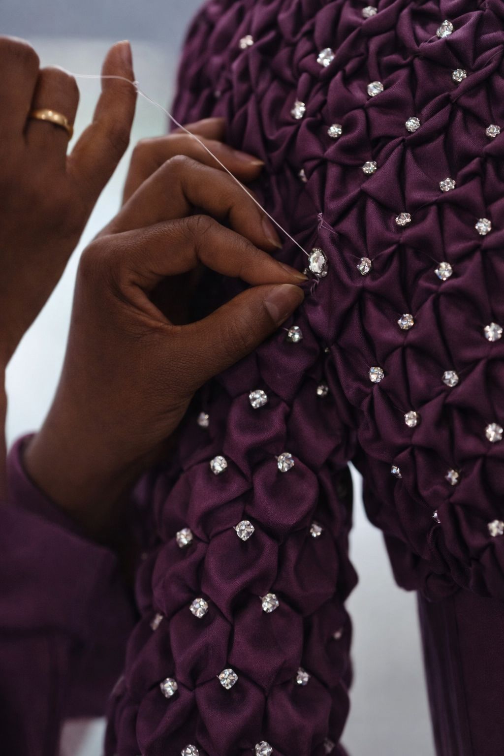 Embellished couture fabric